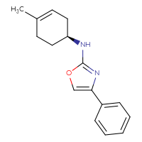 Chemical structure of N-[(1S)-4-methylcyclohex-3-en-1-yl]-4-phenyl-1,3-oxazol-2-amine - CSSB21495864795