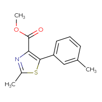 Chemical structure of methyl 2-methyl-5-(3-methylphenyl)-1,3-thiazole-4-carboxylate - CSSB00006007592