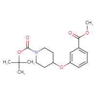 Chemical structure of tert-butyl 4-[3-(methoxycarbonyl)phenoxy]piperidine-1-carboxylate - CSSB06256080532
