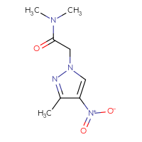 Chemical structure of N,N-dimethyl-2-(3-methyl-4-nitro-1H-pyrazol-1-yl)acetamide - CSSB00029144237