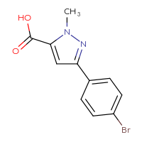Chemical structure of 3-(4-bromophenyl)-1-methyl-1H-pyrazole-5-carboxylic acid - CSSB00010191808