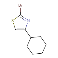 Chemical structure of 2-bromo-4-cyclohexyl-1,3-thiazole - CSSB00012354370