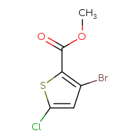 Chemical structure of methyl 3-bromo-5-chlorothiophene-2-carboxylate - CSSB00020826442