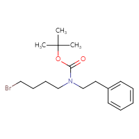Chemical structure of tert-butyl N-(4-bromobutyl)-N-(2-phenylethyl)carbamate - CSSB02130260959