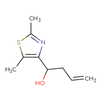 Chemical structure of 1-(2,5-dimethyl-1,3-thiazol-4-yl)but-3-en-1-ol - CSSB00117091950