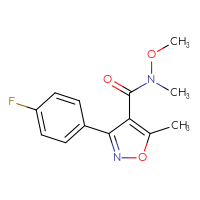 Chemical structure of 3-(4-fluorophenyl)-N-methoxy-N,5-dimethyl-1,2-oxazole-4-carboxamide - CSSB00026683019