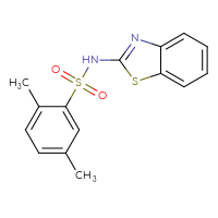 Chemical structure of N-(1,3-benzothiazol-2-yl)-2,5-dimethylbenzene-1-sulfonamide - CSSB00026439231