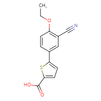 Chemical structure of 5-(3-cyano-4-ethoxyphenyl)thiophene-2-carboxylic acid - CSSB11350467149