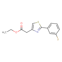 Chemical structure of ethyl 2-[2-(3-fluorophenyl)-1,3-thiazol-4-yl]acetate - CSSB00000590043