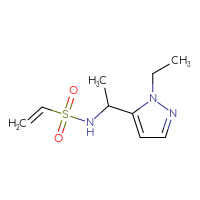 Chemical structure of N-[1-(1-ethyl-1H-pyrazol-5-yl)ethyl]ethene-1-sulfonamide - CSSB21332165152