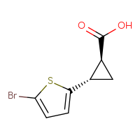 Chemical structure of (1S,2S)-2-(5-bromothiophen-2-yl)cyclopropane-1-carboxylic acid - CSSB00025715942