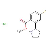 Chemical structure of methyl 4-fluoro-2-[(2R)-pyrrolidin-2-yl]benzoate hydrochloride - CSSB02531768863