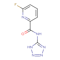 Chemical structure of 6-fluoro-N-(1H-1,2,3,4-tetrazol-5-yl)pyridine-2-carboxamide - CSSB00025239867