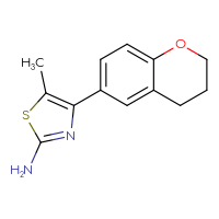 Chemical structure of 4-(3,4-dihydro-2H-1-benzopyran-6-yl)-5-methyl-1,3-thiazol-2-amine - CSSB00000693011
