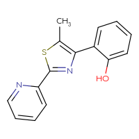 Chemical structure of 2-[5-methyl-2-(pyridin-2-yl)-1,3-thiazol-4-yl]phenol - CSSB00103158212