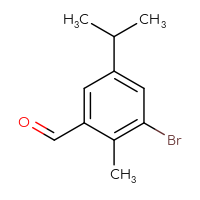 Chemical structure of 3-bromo-2-methyl-5-(propan-2-yl)benzaldehyde - CSSB14922404462