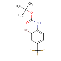 Chemical structure of tert-butyl N-[2-bromo-4-(trifluoromethyl)phenyl]carbamate - CSSB00010240544