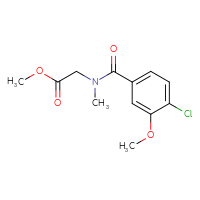 Chemical structure of methyl 2-[1-(4-chloro-3-methoxyphenyl)-N-methylformamido]acetate - CSSB02006126526