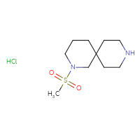 Chemical structure of 2-methanesulfonyl-2,9-diazaspiro[5.5]undecane hydrochloride - CSSB00016635796