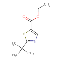 Chemical structure of ethyl 2-tert-butyl-1,3-thiazole-5-carboxylate - CSSB00000055433
