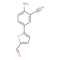 Chemical structure of 2-amino-5-(5-formylthiophen-2-yl)benzonitrile - CSSB06584839100