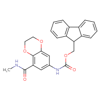 Chemical structure of (9H-fluoren-9-yl)methyl N-[8-(methylcarbamoyl)-2,3-dihydro-1,4-benzodioxin-6-yl]carbamate - CSSB21043408157