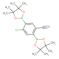 Chemical structure of 4-chloro-2,5-bis(4,4,5,5-tetramethyl-1,3,2-dioxaborolan-2-yl)benzonitrile - CSSB00010339858