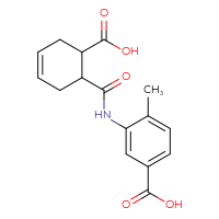 Chemical structure of 3-(6-carboxycyclohex-3-ene-1-amido)-4-methylbenzoic acid - CSSB00121626417