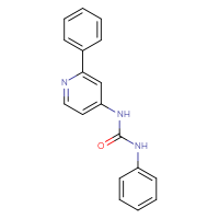 Chemical structure of 3-phenyl-1-(2-phenylpyridin-4-yl)urea - CSSB01529643973