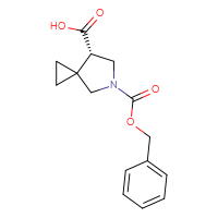 Chemical structure of (7S)-5-[(benzyloxy)carbonyl]-5-azaspiro[2.4]heptane-7-carboxylic acid - CSSB00029943725
