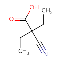 Chemical structure of 2-cyano-2-ethylbutanoic acid - CSSB00011499467