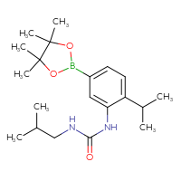 Chemical structure of 3-(2-methylpropyl)-1-[2-(propan-2-yl)-5-(4,4,5,5-tetramethyl-1,3,2-dioxaborolan-2-yl)phenyl]urea - CSSB20784021062
