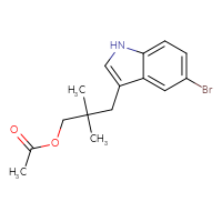 Chemical structure of 3-(5-bromo-1H-indol-3-yl)-2,2-dimethylpropyl acetate - CSSB14948215443