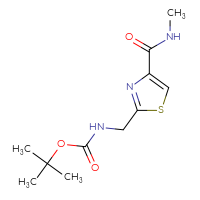 Chemical structure of tert-butyl N-{[4-(methylcarbamoyl)-1,3-thiazol-2-yl]methyl}carbamate - CSSB00103924645