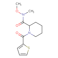 Chemical structure of N-methoxy-N-methyl-1-(thiophene-2-carbonyl)piperidine-2-carboxamide - CSSB02017779583