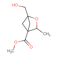 Chemical structure of methyl 1-(hydroxymethyl)-3-methyl-2-oxabicyclo[2.1.1]hexane-4-carboxylate - CSSB03436547025