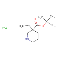 Chemical structure of tert-butyl 3-ethylpiperidine-3-carboxylate hydrochloride - CSSB00025791456