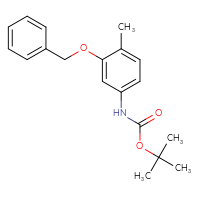 Chemical structure of tert-butyl N-[3-(benzyloxy)-4-methylphenyl]carbamate - CSSB00025702269