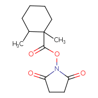 Chemical structure of 2,5-dioxopyrrolidin-1-yl 1,2-dimethylcyclohexane-1-carboxylate - CSSB20269714588