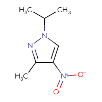 Chemical structure of 3-methyl-4-nitro-1-(propan-2-yl)-1H-pyrazole - CSSB00000092675