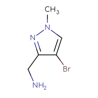 Chemical structure of 1-(4-bromo-1-methyl-1H-pyrazol-3-yl)methanamine - CSSB00009816758