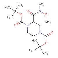 Chemical structure of 1,4-di-tert-butyl 2-[methoxy(methyl)carbamoyl]piperazine-1,4-dicarboxylate - CSSB03439517760
