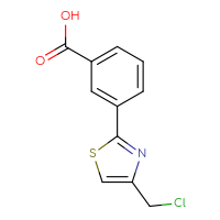 Chemical structure of 3-[4-(chloromethyl)-1,3-thiazol-2-yl]benzoic acid - CSSB00020790524