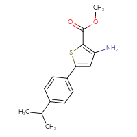 Chemical structure of methyl 3-amino-5-[4-(propan-2-yl)phenyl]thiophene-2-carboxylate - CSSB00031817594