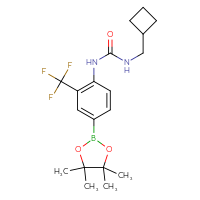 Chemical structure of 3-(cyclobutylmethyl)-1-[4-(4,4,5,5-tetramethyl-1,3,2-dioxaborolan-2-yl)-2-(trifluoromethyl)phenyl]urea - CSSB21332056930