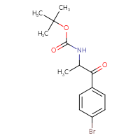 Chemical structure of tert-butyl N-[1-(4-bromophenyl)-1-oxopropan-2-yl]carbamate - CSSB00020003023