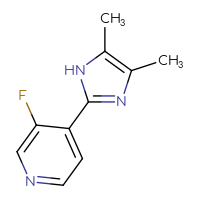 Chemical structure of 4-(4,5-dimethyl-1H-imidazol-2-yl)-3-fluoropyridine - CSSB00102741911