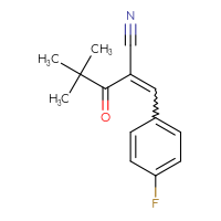Chemical structure of 2-[(4-fluorophenyl)methylidene]-4,4-dimethyl-3-oxopentanenitrile - CSSB00025732987