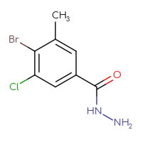 Chemical structure of 4-bromo-3-chloro-5-methylbenzohydrazide - CSSB04661125062