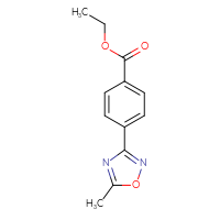 Chemical structure of ethyl 4-(5-methyl-1,2,4-oxadiazol-3-yl)benzoate - CSSB00020606630